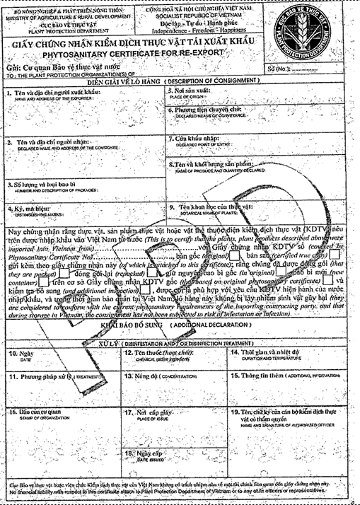 Văn bản hợp nhất 02/VBHN-BNNPTNT năm 2019 do Bộ Nông nghiệp và Phát triển nông thôn ban hành hợp nhất Thông tư quy định trình tự, thủ tục kiểm dịch thực vật nhập khẩu, xuất khẩu, quá cảnh và sau nhập khẩu vật thể thuộc diện kiểm dịch thực vật