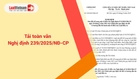 Tải toàn văn Nghị định 239/2025/NĐ-CP hướng dẫn Luật Đầu tư [PDF, Word]