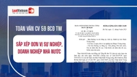 Tải toàn văn CV 59 BCĐ TW: Sắp xếp đơn vị sự nghiệp và doanh nghiệp nhà nước