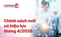 Chính sách mới có hiệu lực tháng 4/2026