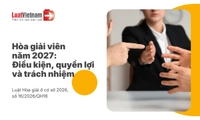 Tiêu chuẩn, quyền và nghĩa vụ của hòa giải viên từ 01/3/2027