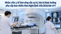 Nhân viên y tế làm công việc xạ trị, hóa trị được hưởng phụ cấp bao nhiêu theo Nghị định 350/2026/NĐ-CP?