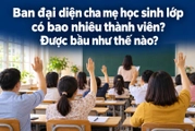 Ban đại diện cha mẹ học sinh lớp có bao nhiêu thành viên? Được bầu như thế nào?