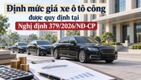 Định mức giá xe ô tô công được quy định như thế nào tại Nghị định 379/2026/NĐ-CP?