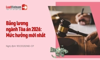 Chi tiết lương, phụ cấp ngành Tòa án năm 2026 mới nhất
