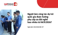 Mức phụ cấp ưu đãi nghề đối với người làm công tác dự trữ quốc gia từ 04/9/2026