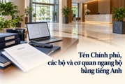 Tên Chính phủ, các bộ và cơ quan ngang bộ bằng tiếng Anh theo Thông tư 05/2026/TT-BNG là gì?
