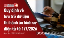 Từ 01/7/2026, dữ liệu thi hành án hình sự điện tử được lưu trữ ra sao?