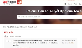 Hướng dẫn tra cứu bản án online