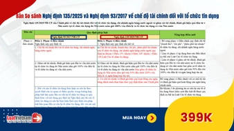 Bản so sánh Nghị định 135/2025 và Nghị định 93/2017 về chế độ tài chính đối với tổ chức tín dụng