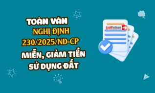 Tải toàn văn Nghị định 230 2025 NĐ CP miễn, giảm tiền sử dụng đất [Pdf, word]