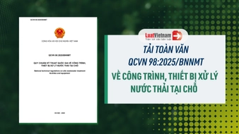 Tải QCVN 98:2025/BNNMT về công trình, thiết bị xử lý nước thải tại chỗ [Toàn văn]