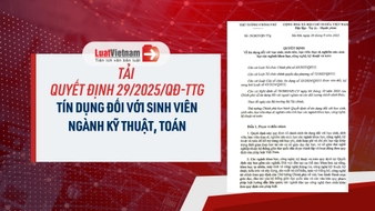 Tải Quyết định 29/2025/QĐ-TTg về tín dụng cho sinh viên IT, toán 