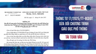 Toàn văn Thông tư 17/2025/TT-BGDĐT sửa đổi Chương trình giáo dục phổ thông