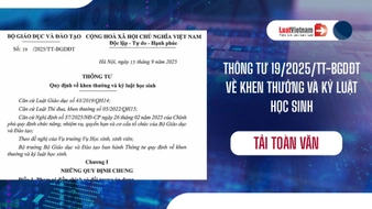 Tải toàn văn Thông tư 19 2025 TT BGDĐT về khen thưởng và kỷ luật học sinh