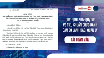 Tải toàn văn Quy định 365 QĐ TW về tiêu chuẩn chức danh cán bộ lãnh đạo, quản lý