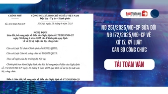 Tải toàn văn Nghị định 251 2025 NĐ-CP sửa Nghị định 172 về xử lý kỷ luật cán bộ, công chức