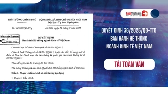 Tải toàn văn Quyết định 36 2025/QĐ TTg về Hệ thống ngành kinh tế Việt Nam