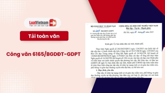 Tải toàn văn Công văn 6165 BGDĐT GDPT hướng dẫn sắp xếp cơ sở giáo dục mầm non, phổ thông