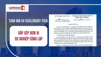 Tải toàn văn Công văn 6365 BGDĐT TCCB về việc sắp xếp đơn vị sự nghiệp công lập