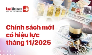 Chính sách mới hiệu lực tháng 11/2025