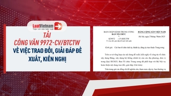 Tải file Công văn 9972 CV BTCTW về việc trao đổi, giải đáp đề xuất, kiến nghị PDF