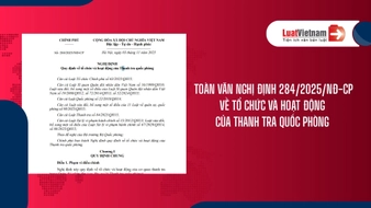 Tải Nghị định 284 2025 NĐ CP về tổ chức và hoạt động của Thanh tra quốc phòng
