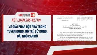 Tải Kết luận 205 KL TW về giải pháp đột phá trong tuyển dụng, bố trí, đãi ngộ cán bộ