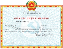 Mẫu Giấy xác nhận tuổi Đảng mới nhất 2025