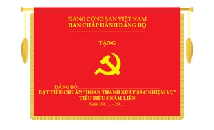 Mẫu cờ khen thưởng tổ chức Đảng và đảng viên 2025