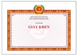 Mẫu Giấy khen thưởng tổ chức Đảng và đảng viên mới nhất 2025