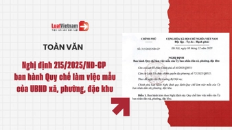 Tải Nghị định 315/2025/NĐ-CP về Quy chế làm việc mẫu cho UBND xã [PDF, word]