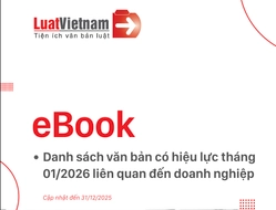 Ebook Danh sách văn bản có hiệu lực tháng 01/2026 liên quan tới doanh nghiệp