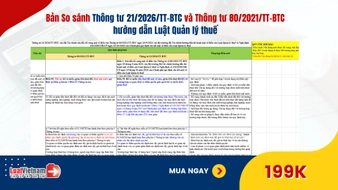 Bảng so sánh Thông tư 21/2026/TT-BTC và Thông tư 80/2021/TT-BTC hướng dẫn Luật Quản lý thuế 