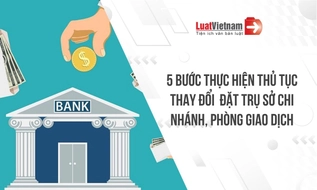 Thủ tục thay đổi địa điểm đặt trụ sở chi nhánh, phòng giao dịch của tổ chức tài chính vi mô