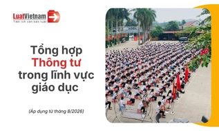 Danh sách Thông tư lĩnh vực giáo dục có hiệu lực từ tháng 8/2026
