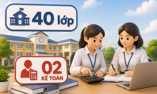 Trường nội trú, bán trú từ 40 lớp được bố trí tối đa 2 kế toán sau sắp xếp