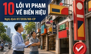 Nghị định 87/2026/NĐ-CP: 10 lỗi vi phạm về biển hiệu bị xử phạt, cao nhất 40 triệu đồng