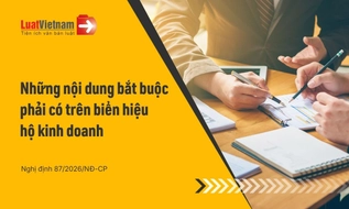 Năm 2026, biển hiệu hộ kinh doanh phải có những nội dung nào?