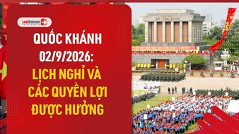 Video: Lịch nghỉ Quốc khánh 02/9/2026 và các quyền lợi người lao động được hưởng
