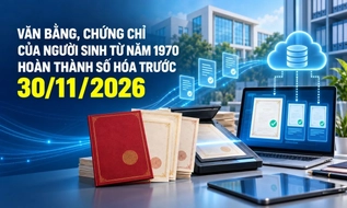 Hoàn thành số hóa văn bằng của người sinh từ năm 1970 trước 30/11/2026