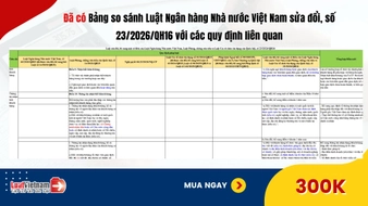 Đã có Bảng so sánh Luật Ngân hàng Nhà nước Việt Nam sửa đổi, số 23/2026/QH16 với các quy định liên quan