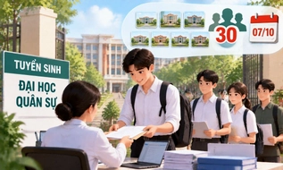 7 trường Quân đội tuyển bổ sung 30 chỉ tiêu đại học quân sự năm 2026, nhận hồ sơ đến ngày 07/10