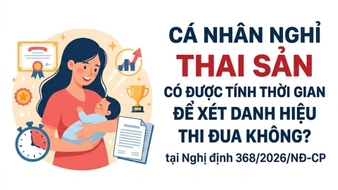 Cá nhân nghỉ thai sản có được tính thời gian để xét danh hiệu thi đua không?