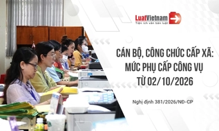 Mức phụ cấp công vụ của cán bộ, công chức cấp xã từ 02/10/2026