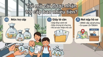 Trẻ mồ côi được nhận trợ cấp bao nhiêu tiền? Cần giấy tờ gì để nhận trợ cấp? Nộp ở đâu?