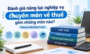 Đánh giá năng lực nghiệp vụ chuyên môn về thuế gồm những môn nào?