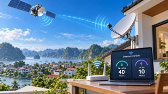 Internet vệ tinh phải đáp ứng tốc độ tải xuống và tải lên tối thiểu bao nhiêu?
