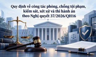 Nghị quyết 34/2026/QH16 quy định về công tác phòng, chống tội phạm, kiểm sát, xét xử và thi hành án như thế nào?