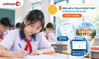 8 điểm mới tại Thông tư 89/2026/TT-BGDĐT về đánh giá học sinh các cấp từ 01/12/2026